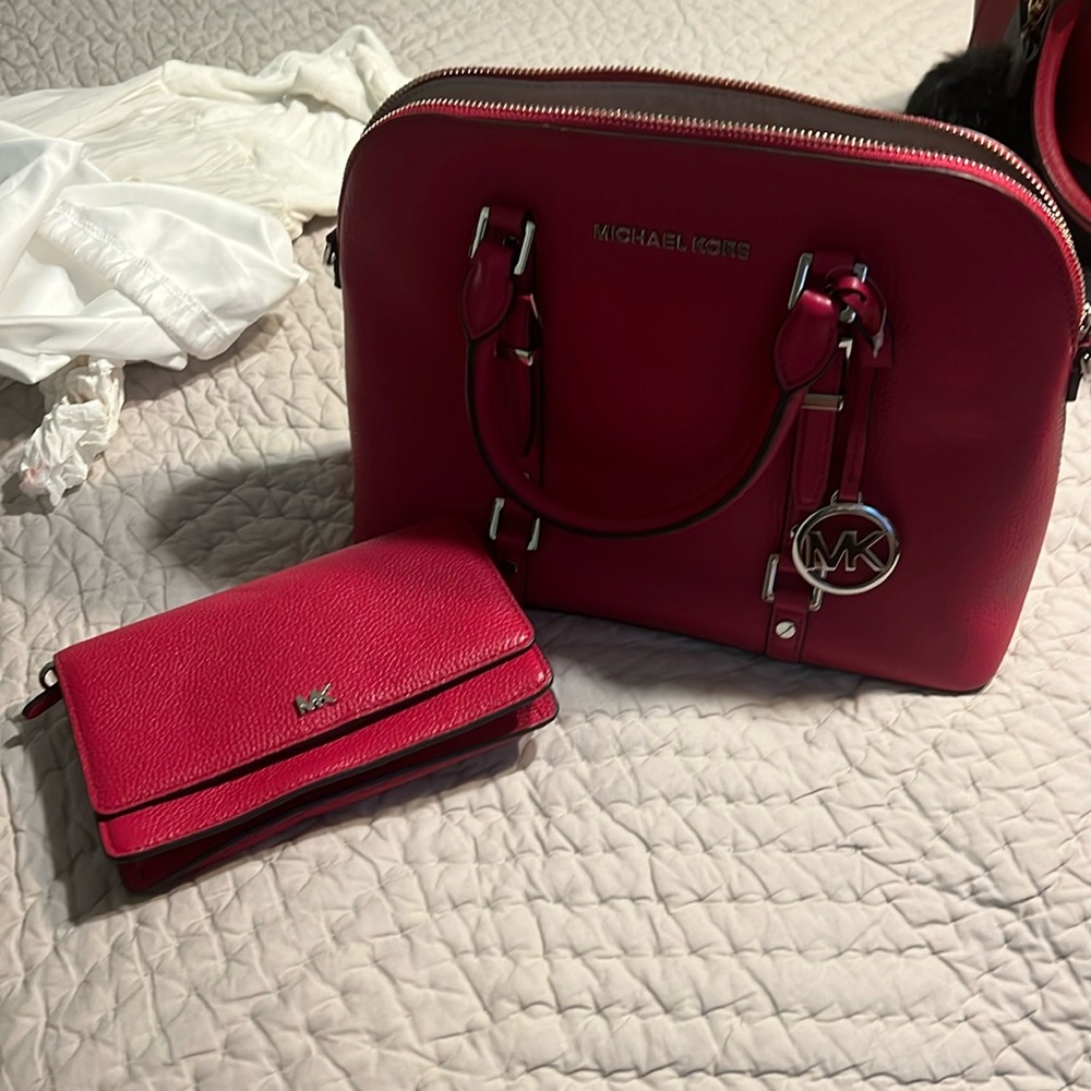 Pink Michael Kors Handbag with matching wallet